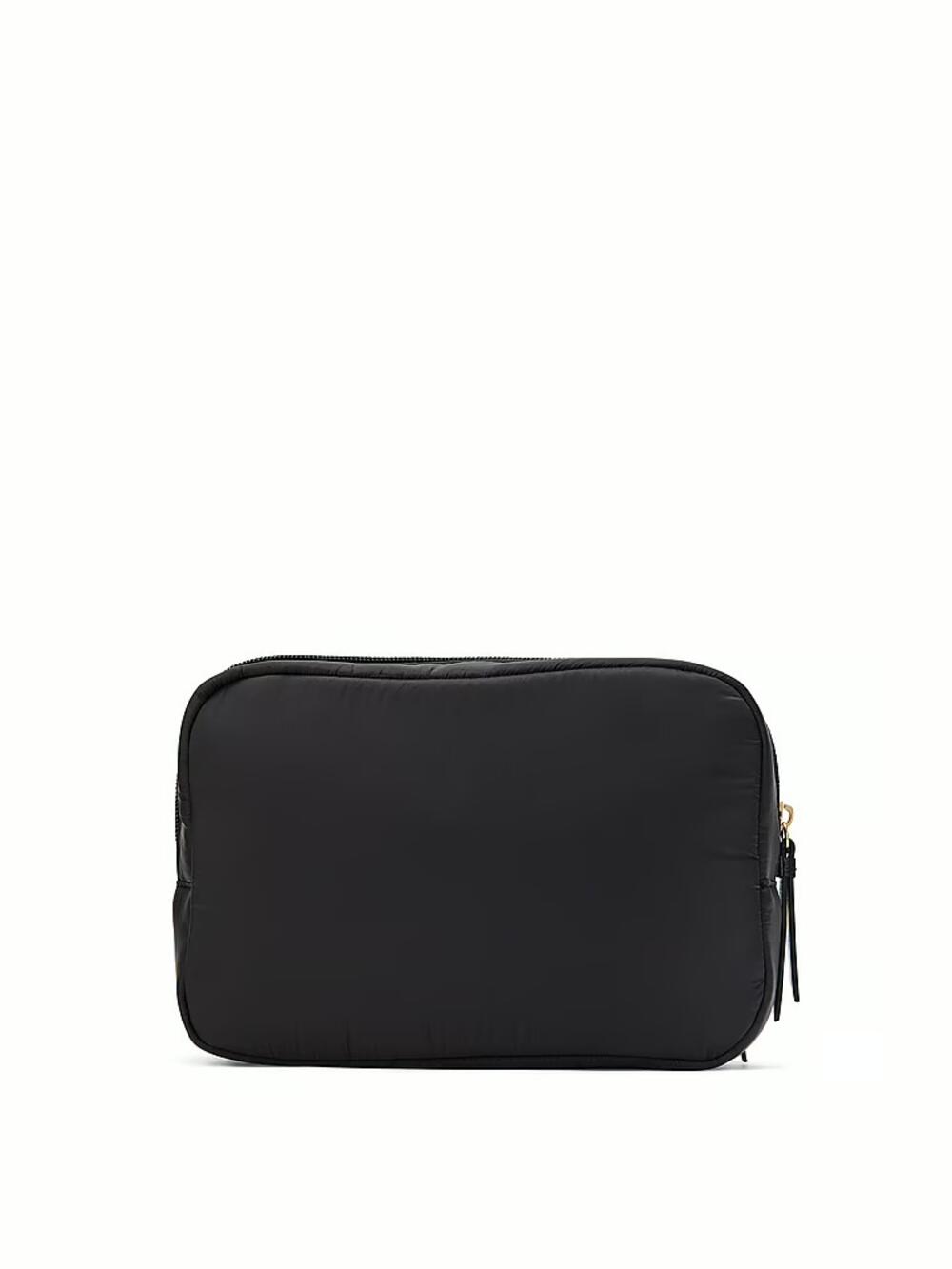 Travel Makeup Pouch Black V-Quilt