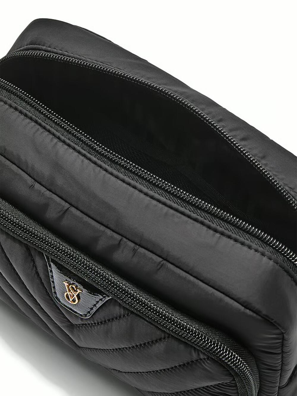 Travel Makeup Pouch Black V-Quilt