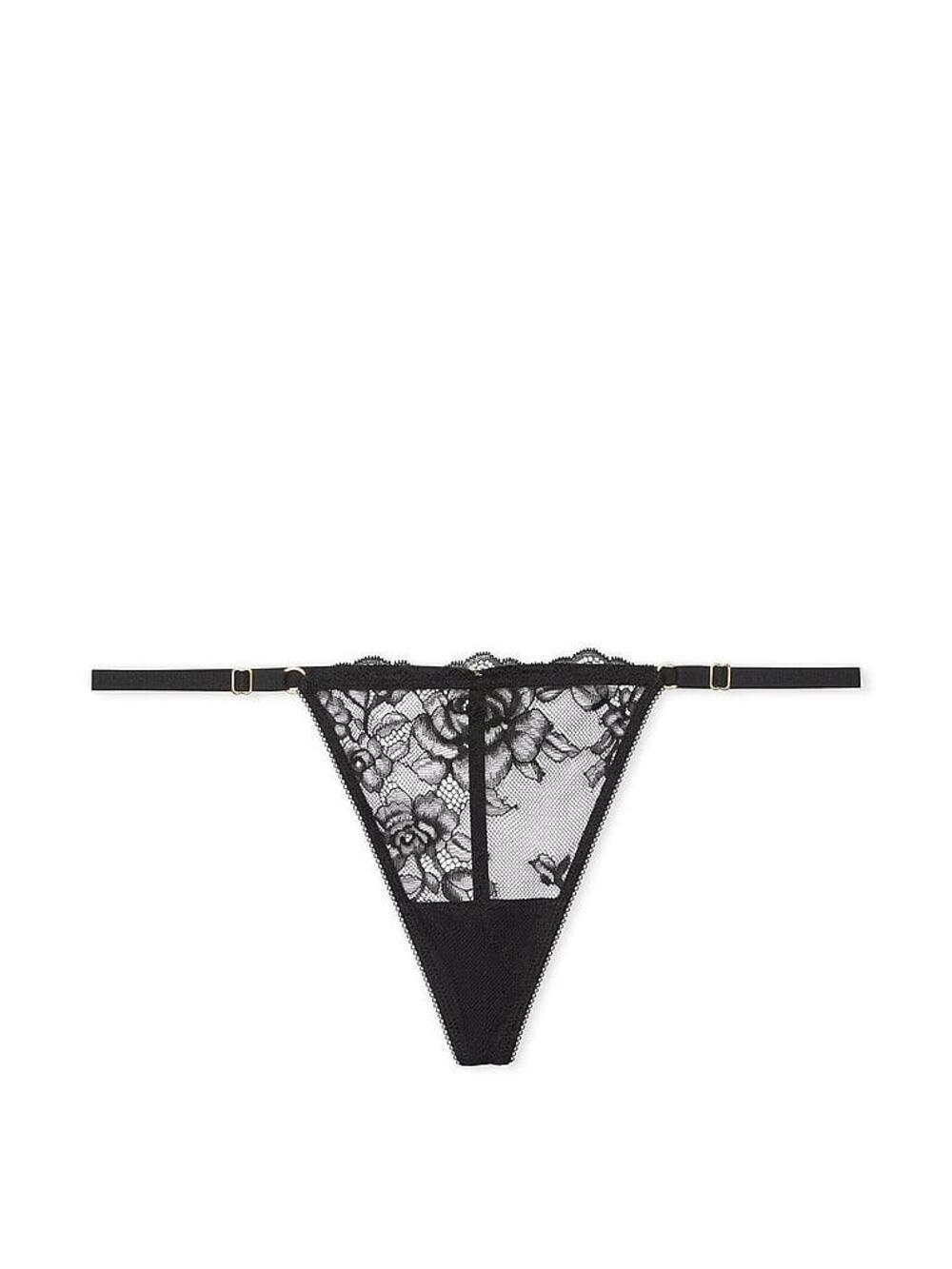 Rose Lace Adjustable V-String Panty розмір М Black 54A2
