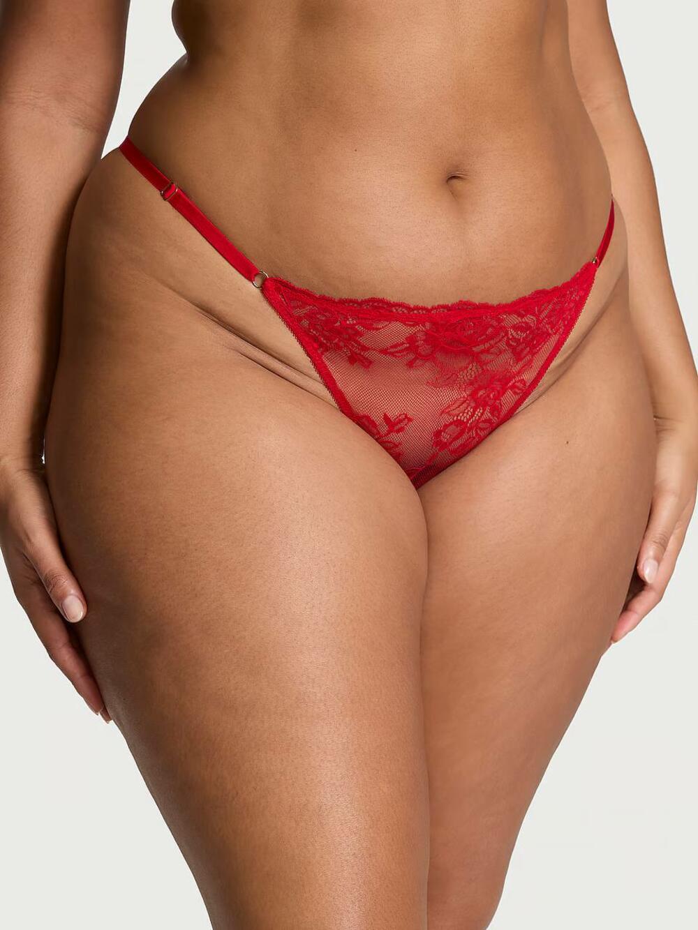 Rose Lace Adjustable V-String Panty розмір XS Lipstick