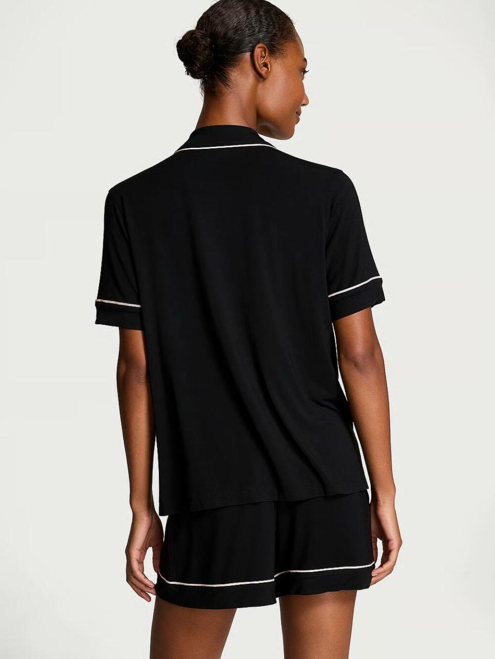 Модалова піжамка з шортами 54A2 чорний, Розмір ХS