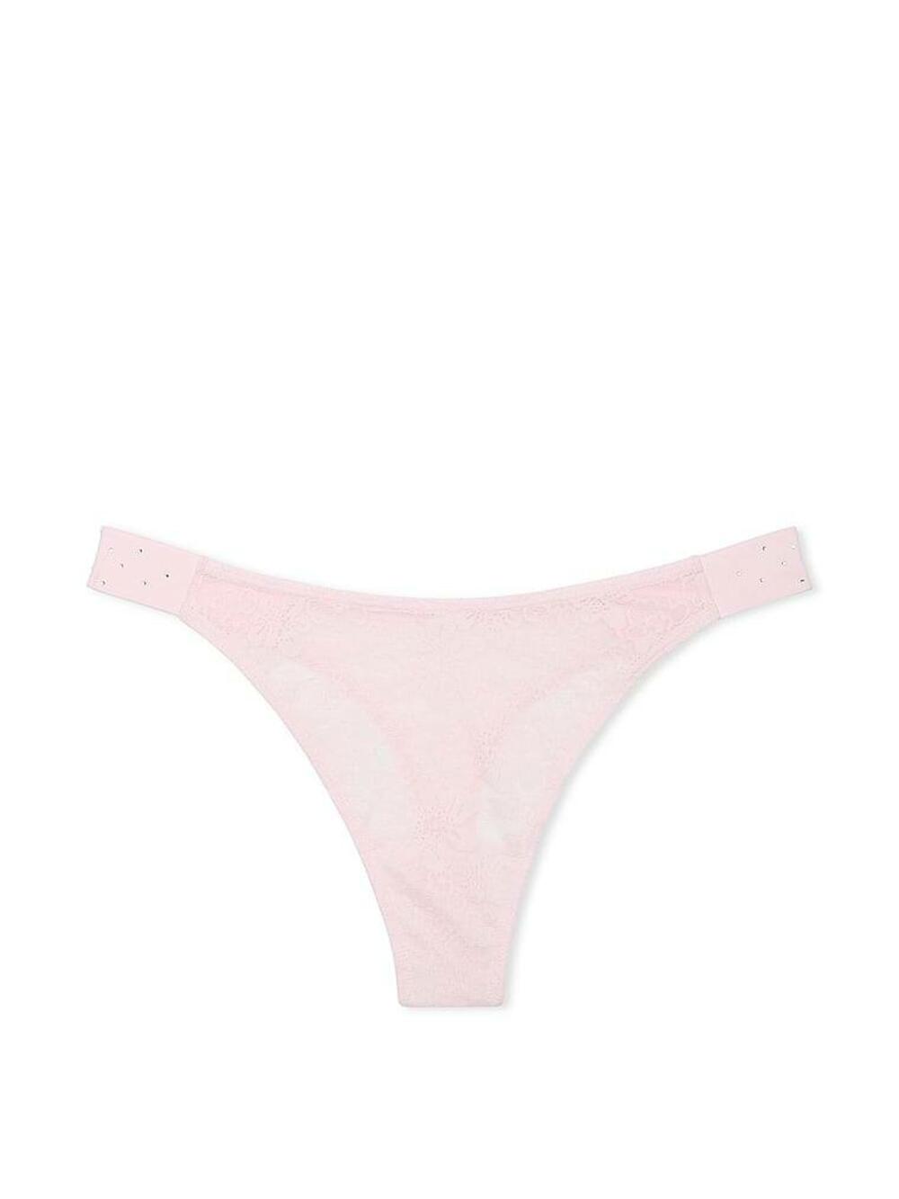 Logo PINK широке High-Leg Стрінги Розмір S Pink Tulip (69IO)