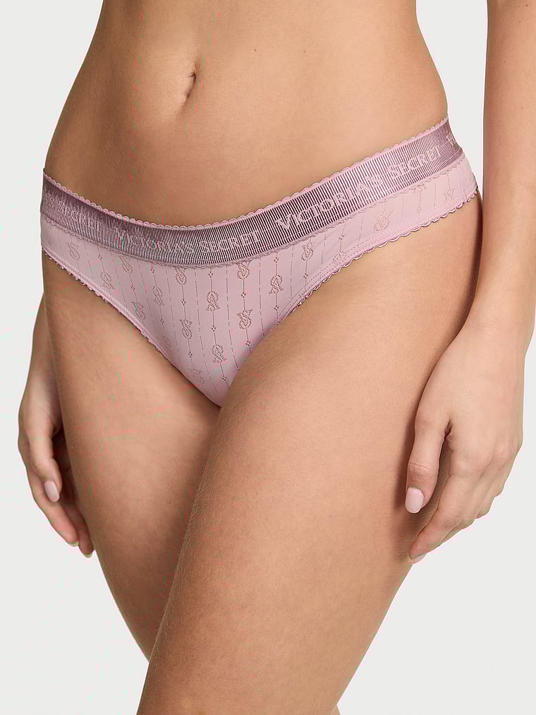 Трусики стрінги Logo Cotton VS розмір L Violet Pearl 1N9U