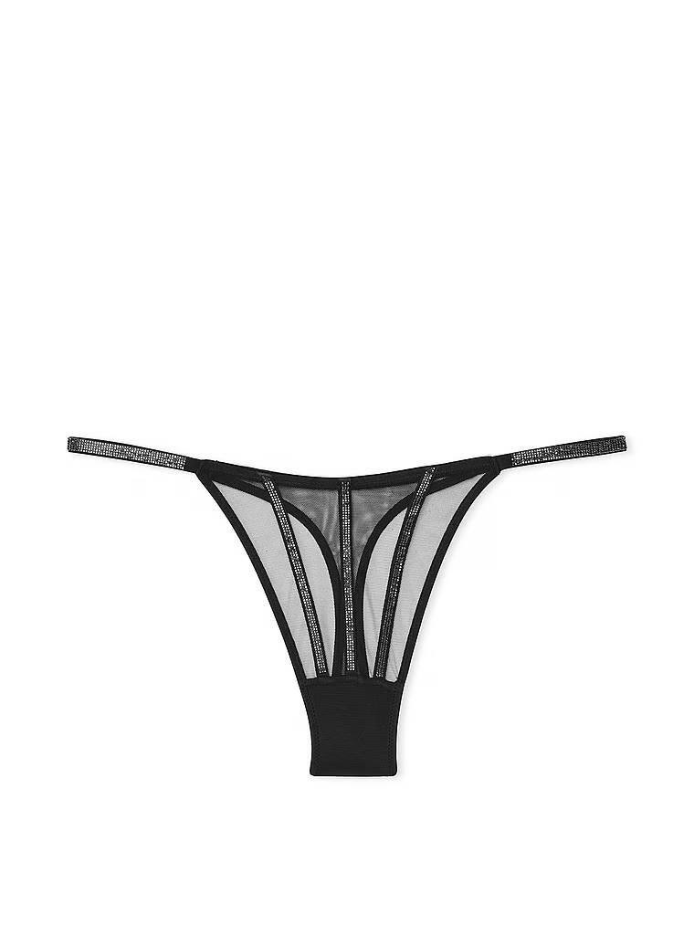 Sheer Shine Thong Panty Розмір L Black 54A2