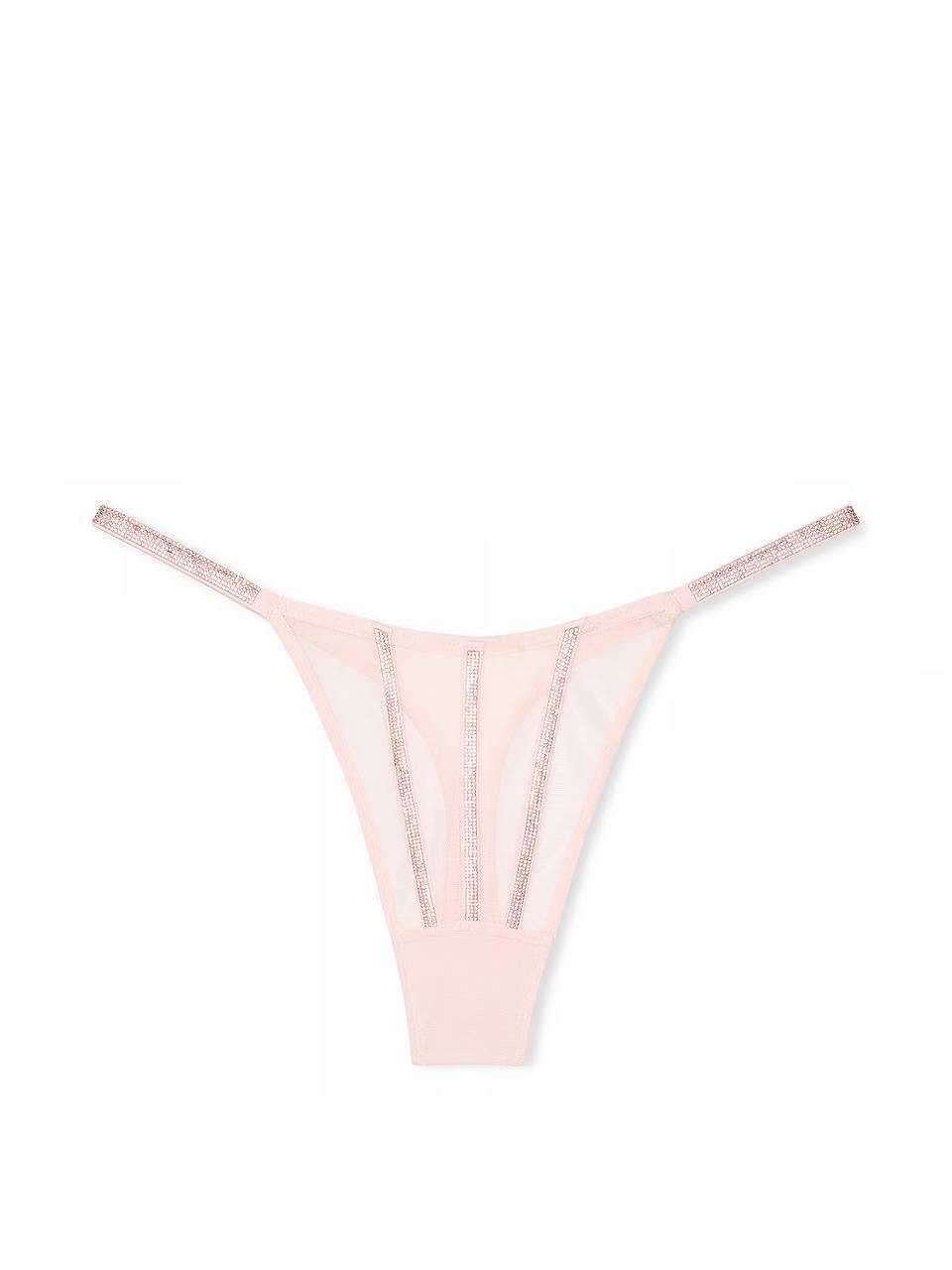 Sheer Shine Thong Panty Розмір L Pink 2HMN