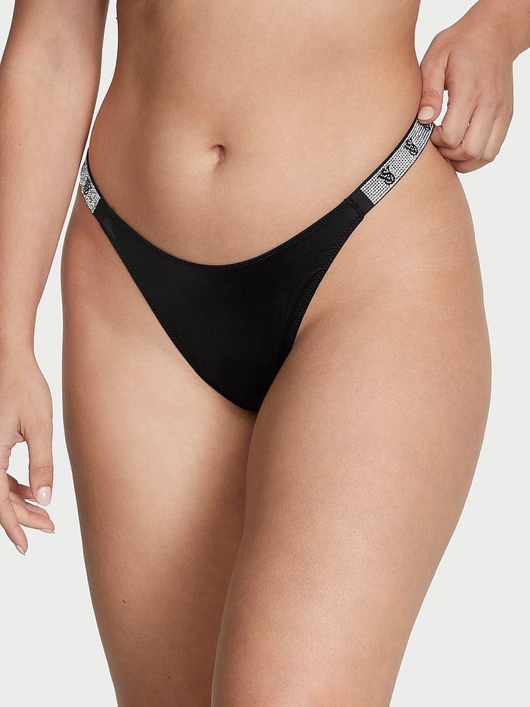 Трусики стрінги Shine Stripe Розмір M Black 54A2