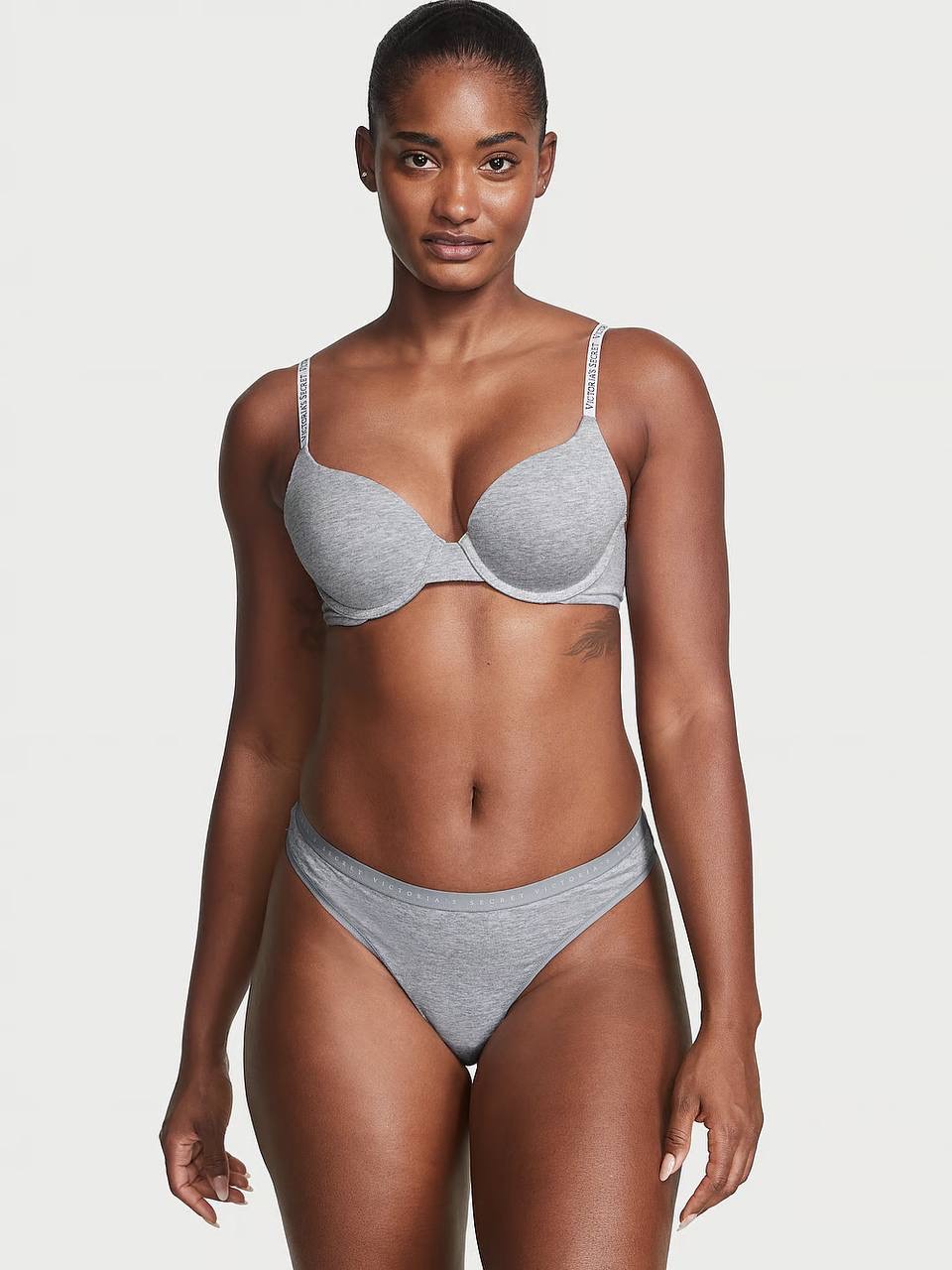 Stretch Cotton Стрінги Розмір S Vs Med Htr Grey 1NG0