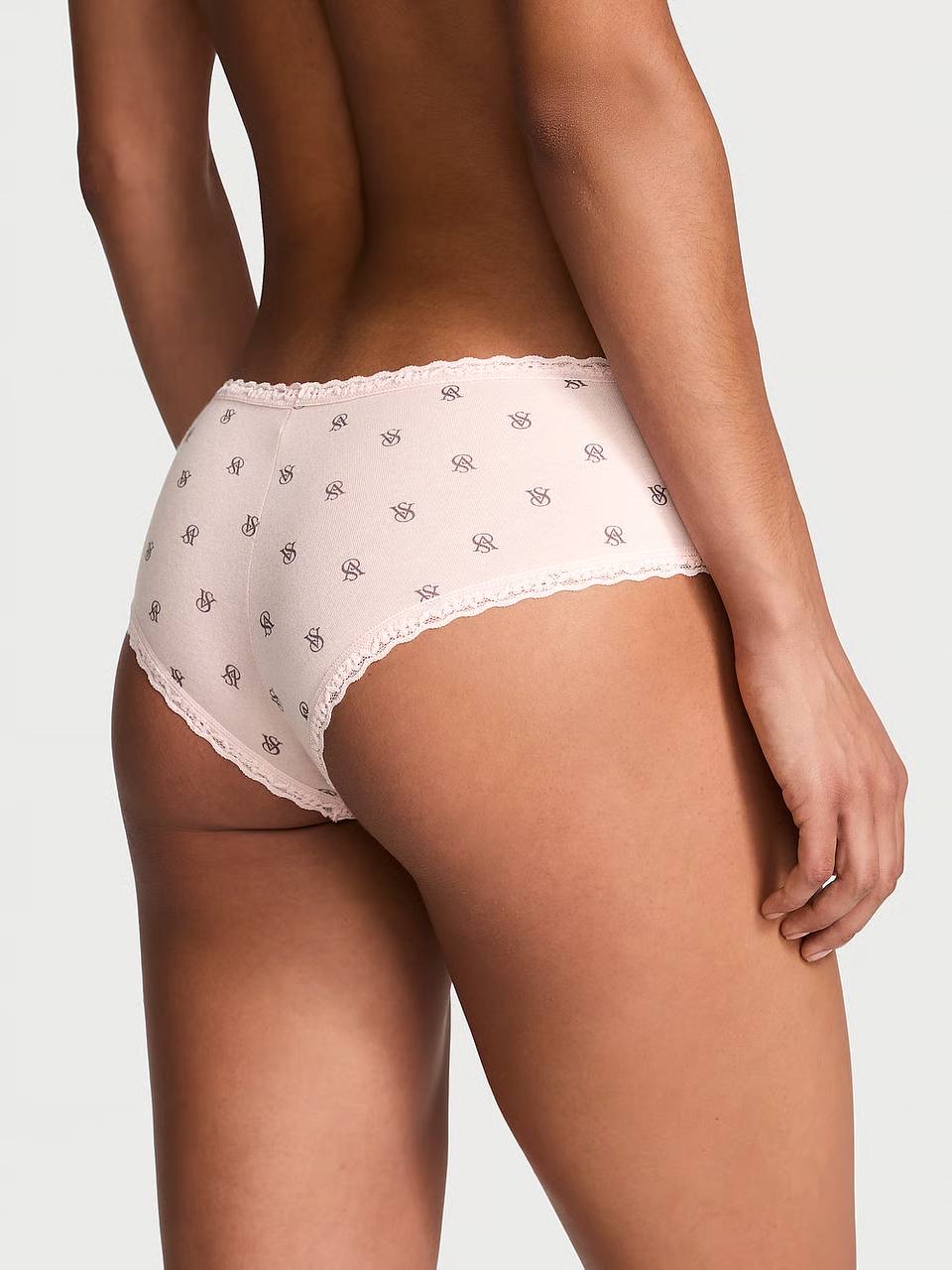 Cotton Lace-Waist Cheeky Panty Розмір S VS Pink Logo Dots 6A2Q