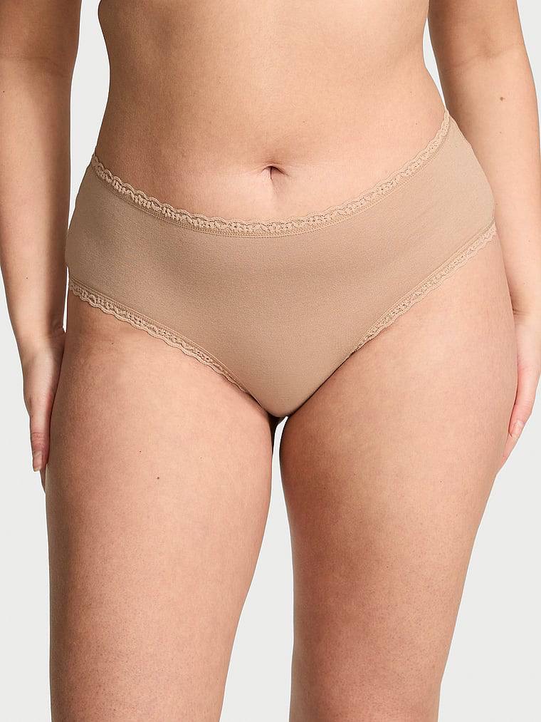 Cotton Lace-Waist Cheeky Panty Розмір S VS Praline 65H8