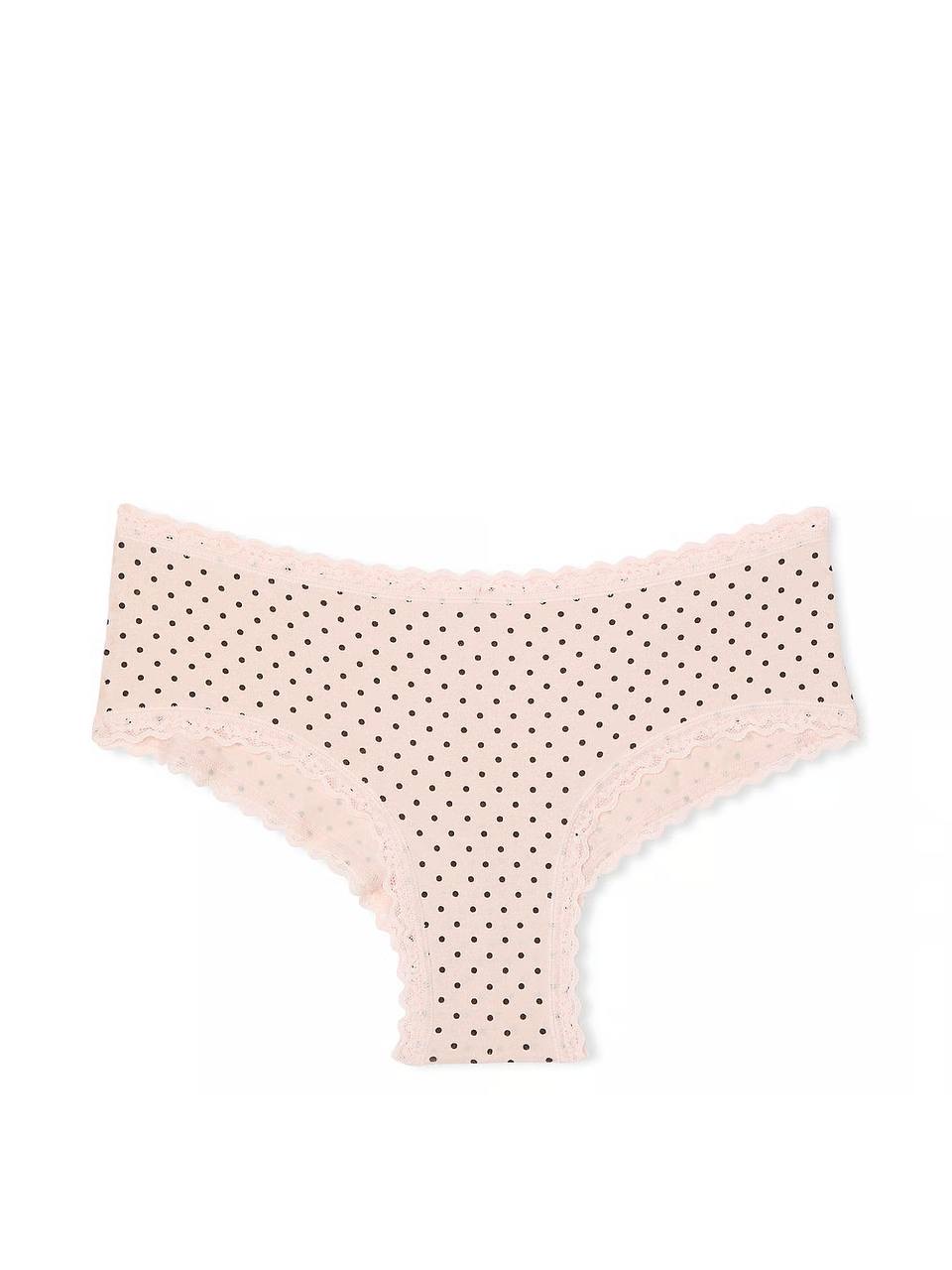 Cotton Lace-Waist Cheeky Panty Розмір M VS Purest Pink Dots 5DLG