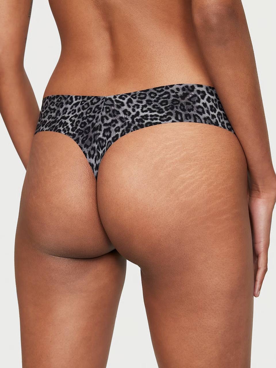 Безшовні VS стрінги розмір L Black Animal Print 66CQ