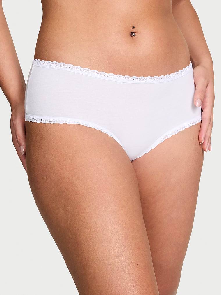 Cotton Lace-Waist Cheeky Panty Розмір S VS White