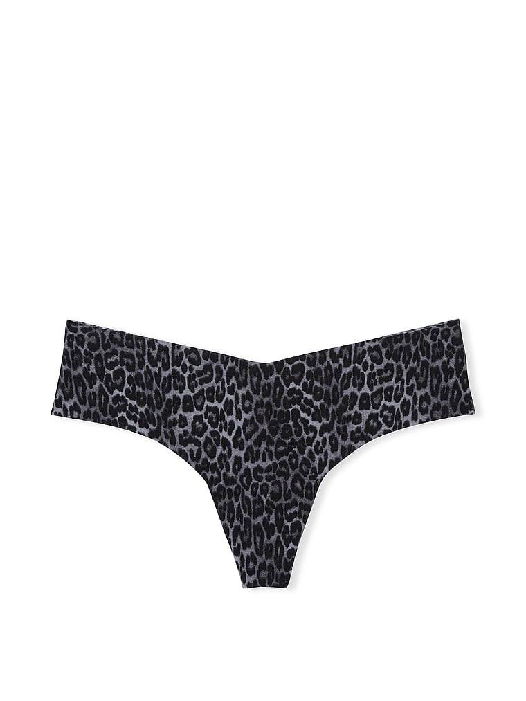 Безшовні VS стрінги розмір L Black Animal Print 66CQ