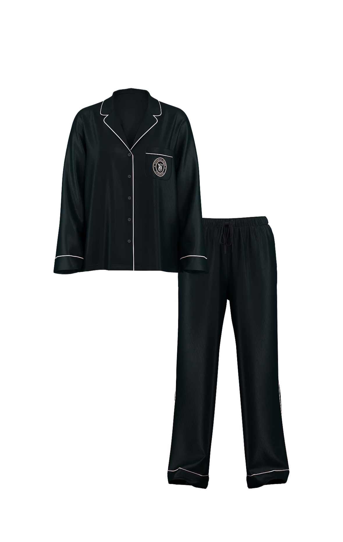 Сатинова піжама зі штанцями Jacquard 5O0U, S regular