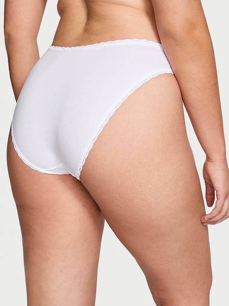 Lace -Trim Bikini Panties Розмір L White