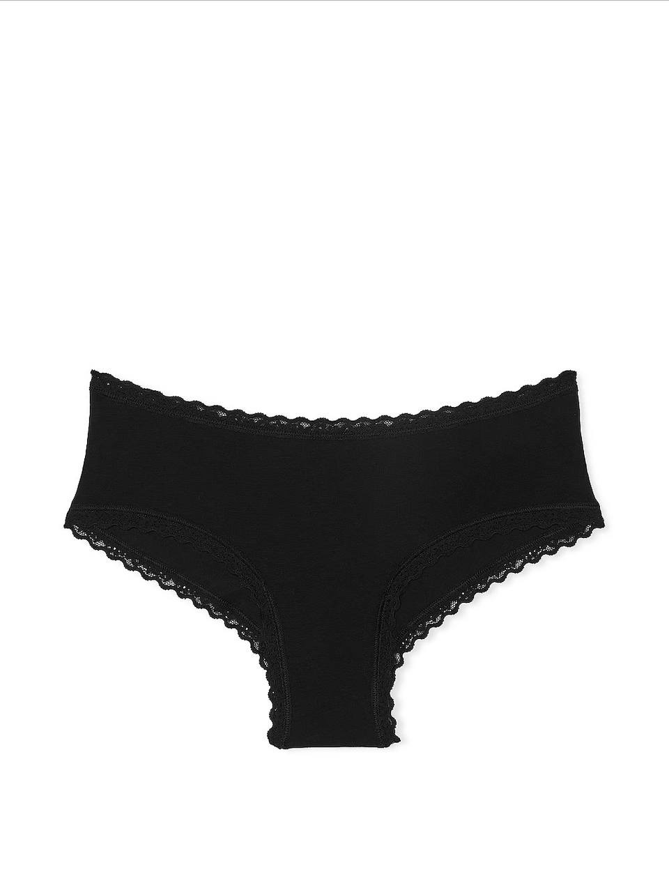 Cotton Lace-Waist Cheeky Panty Розмір S VS Black