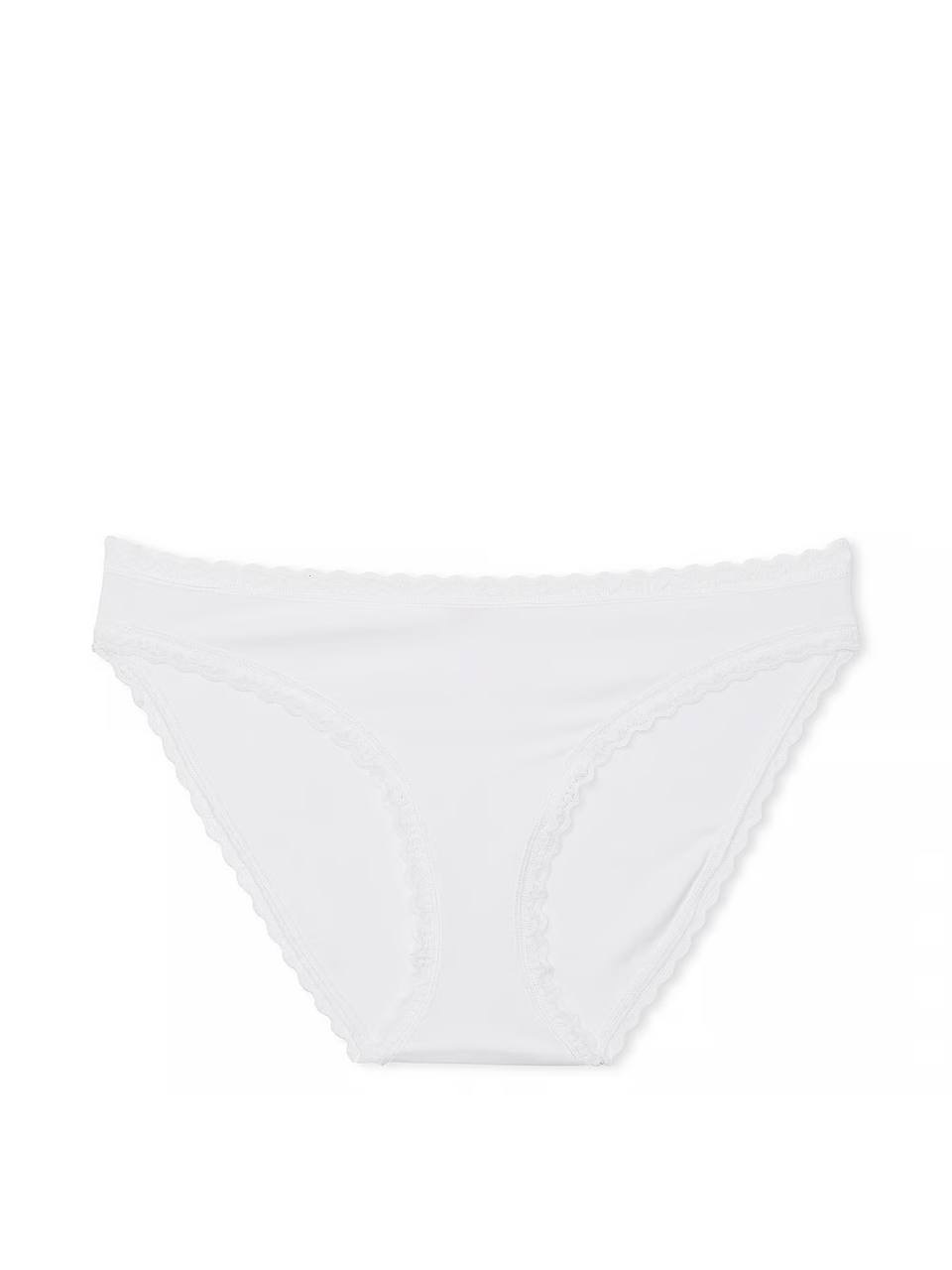 Lace -Trim Bikini Panties Розмір L White