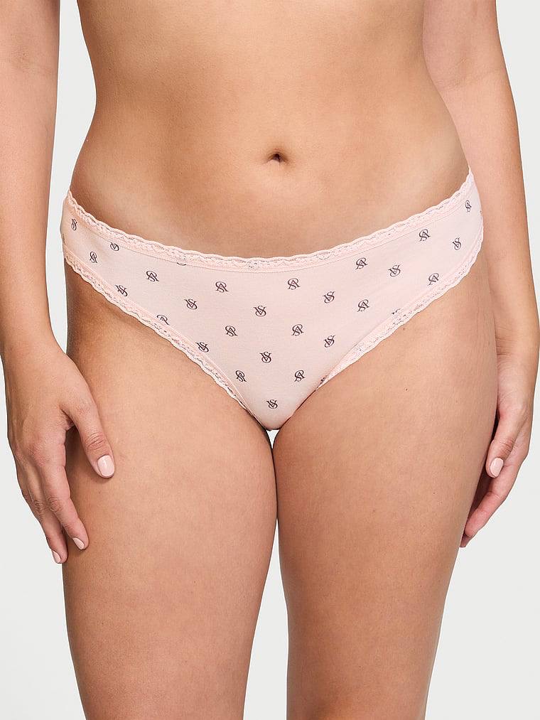 Lace -Trim Bikini Panties Розмір L VS Pink 6A2Q