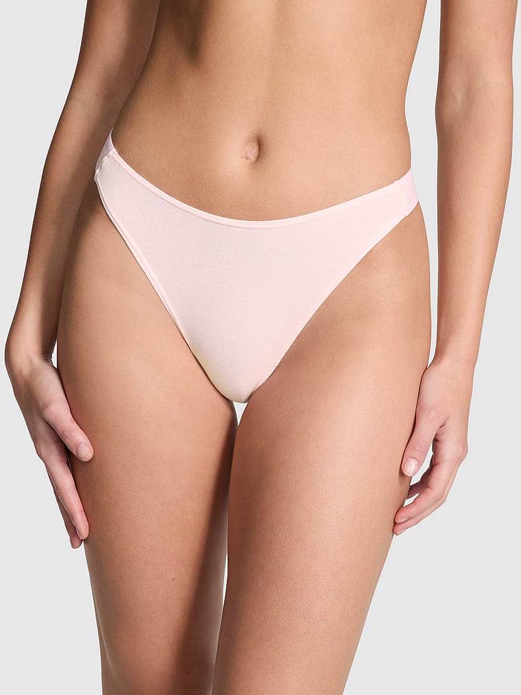 Logo PINK широке High-Leg Стрінги Розмір S Angel Pink 2HMN