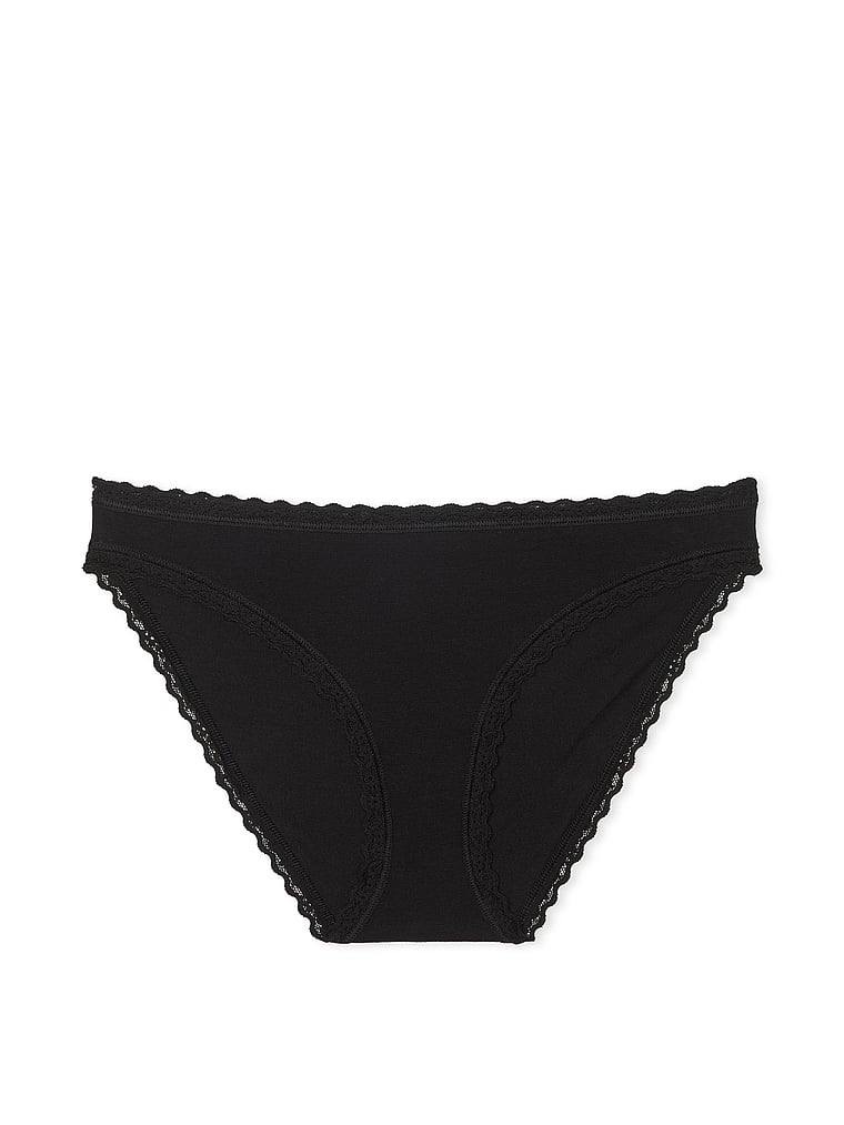 Lace -Trim Bikini Panties Розмір L Black