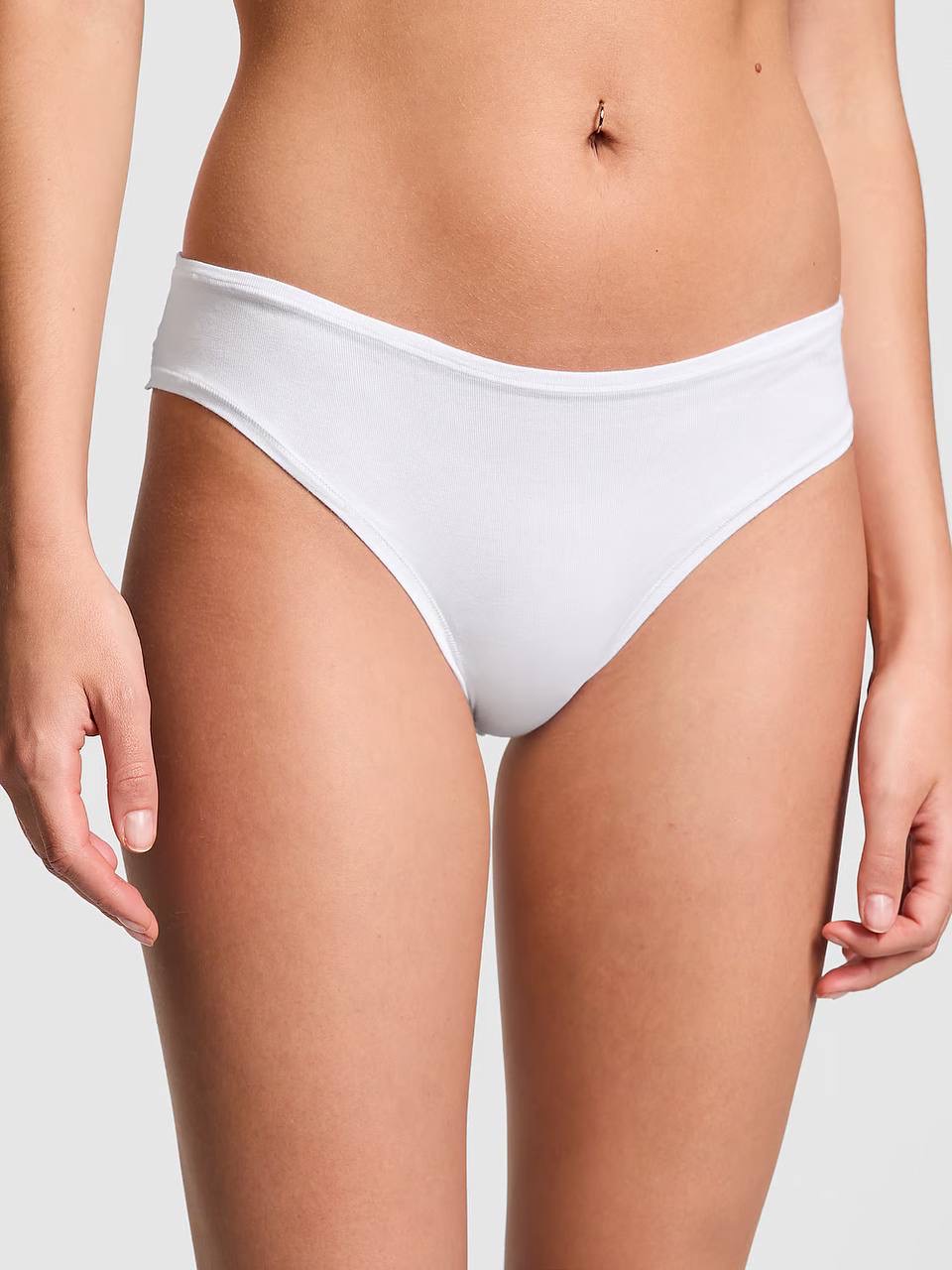 Cotton cheeky panty Розмір L White