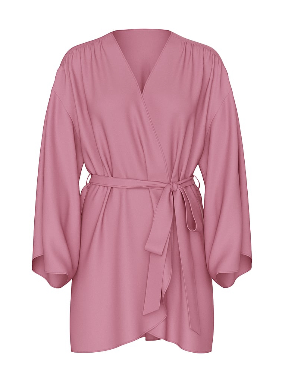 Халатик Short Satin Robe Victoria’s Secret 4SHM - Dusk Mauve, Розмір ХS/S