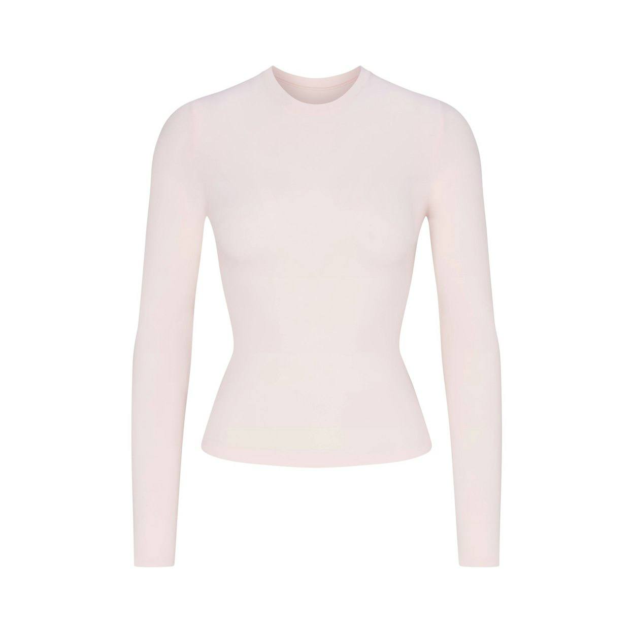 Cotton jersey long sleeve t-shirt Barely pink, S