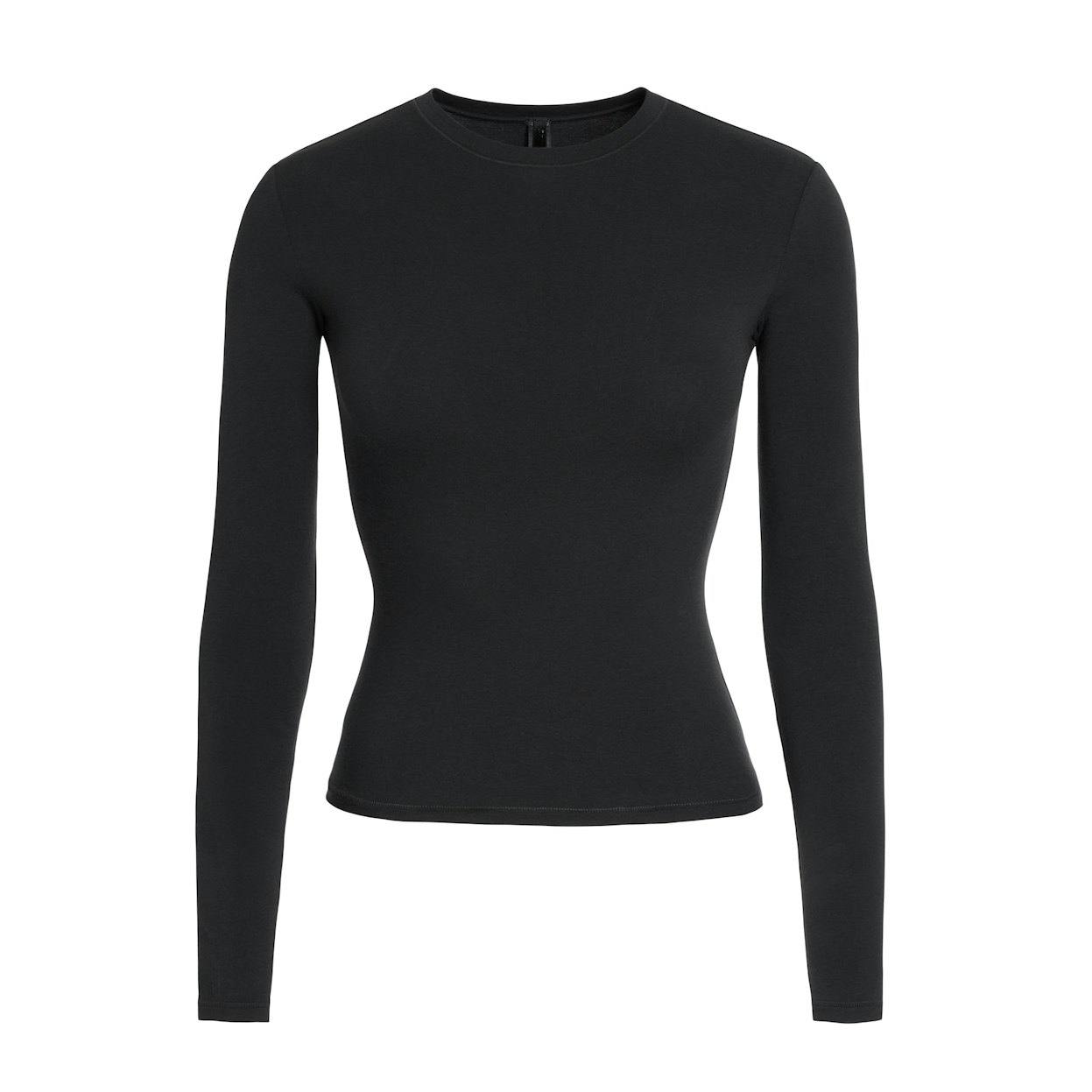 Cotton jersey long sleeve t-shirt Soot / onyx, XS