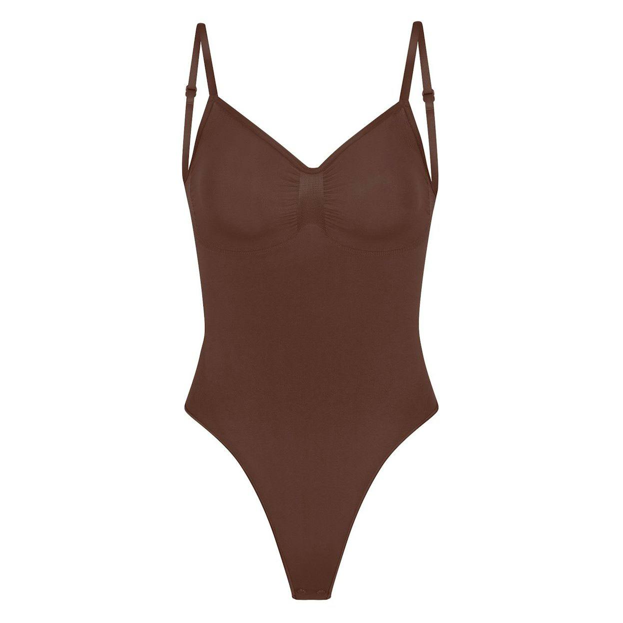 Seamless sculpt low back thong bodysuit Cocoa, XS