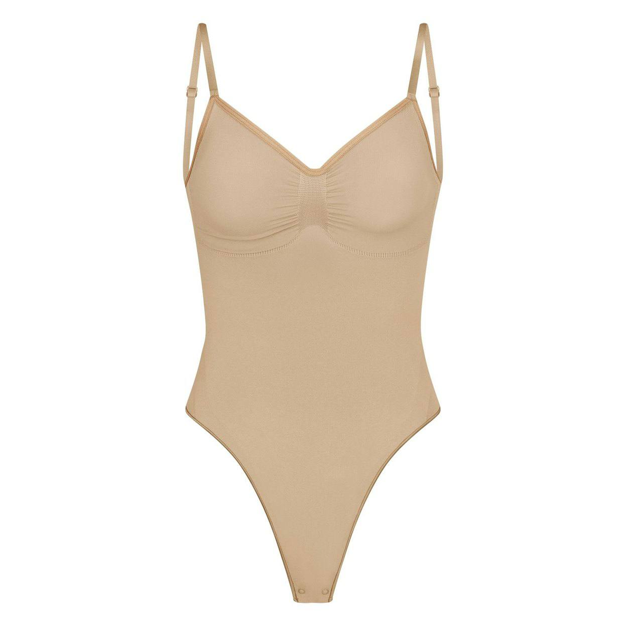 Seamless sculpt low back thong bodysuit Clay, S
