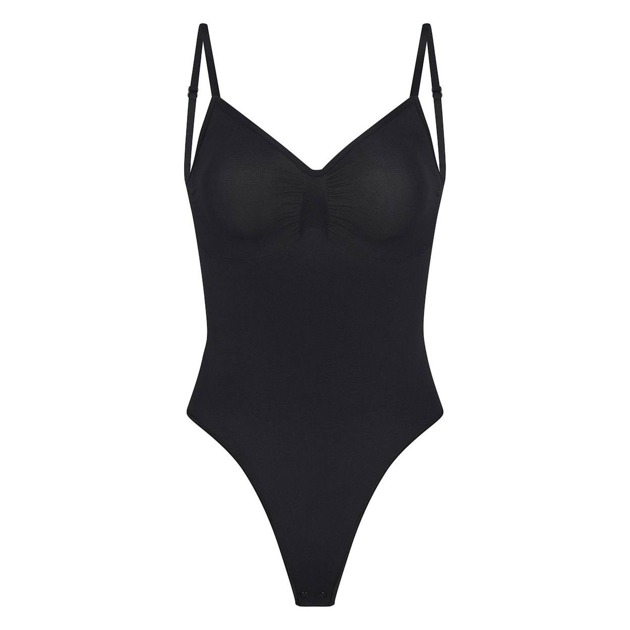 Seamless sculpt low back thong bodysuit Onyx/eclipse, S