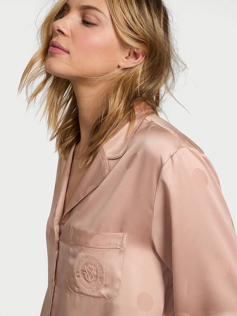 Сатинова піжама зі штанцями Beige (66H6), S regular