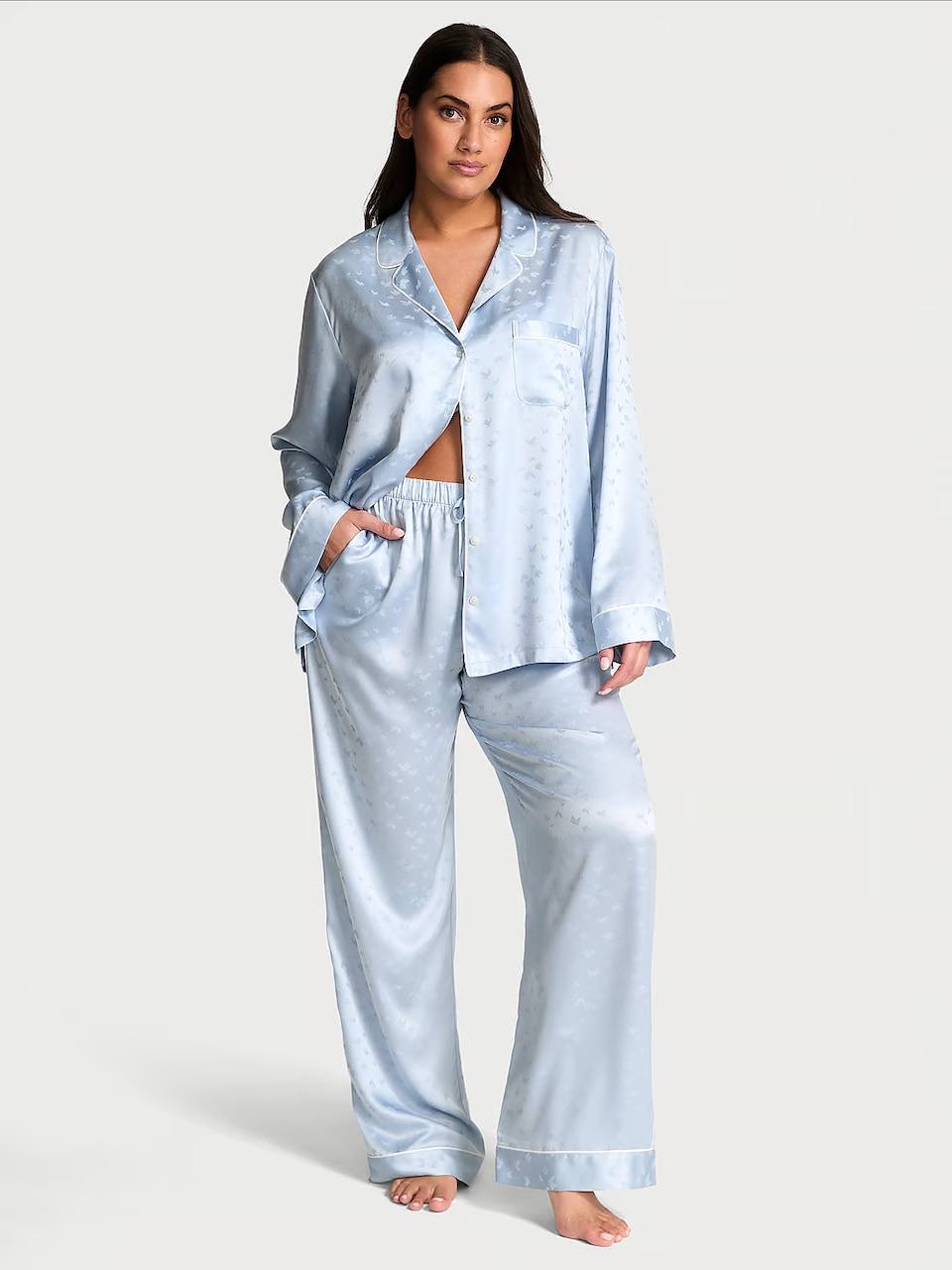 Сатинова піжама зі штанцями Blue (12M7), XS regular