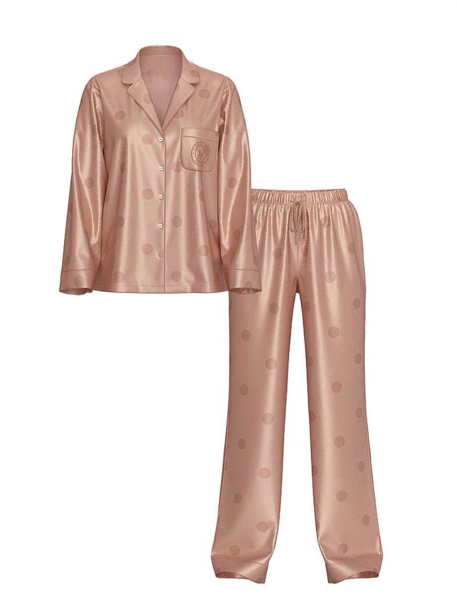 Сатинова піжама зі штанцями Beige (66H6), XS regular