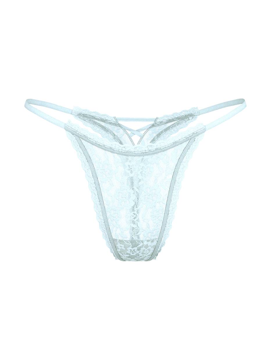 Lace Strappy-Back String Thong Panty Розмір M Tradewinds Blue 26M1