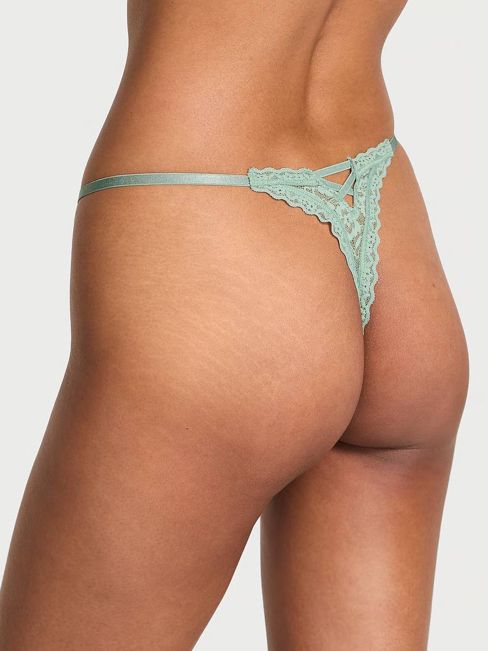Lace Strappy-Back String Thong Panty Розмір XS Seasalt Green (46K1)