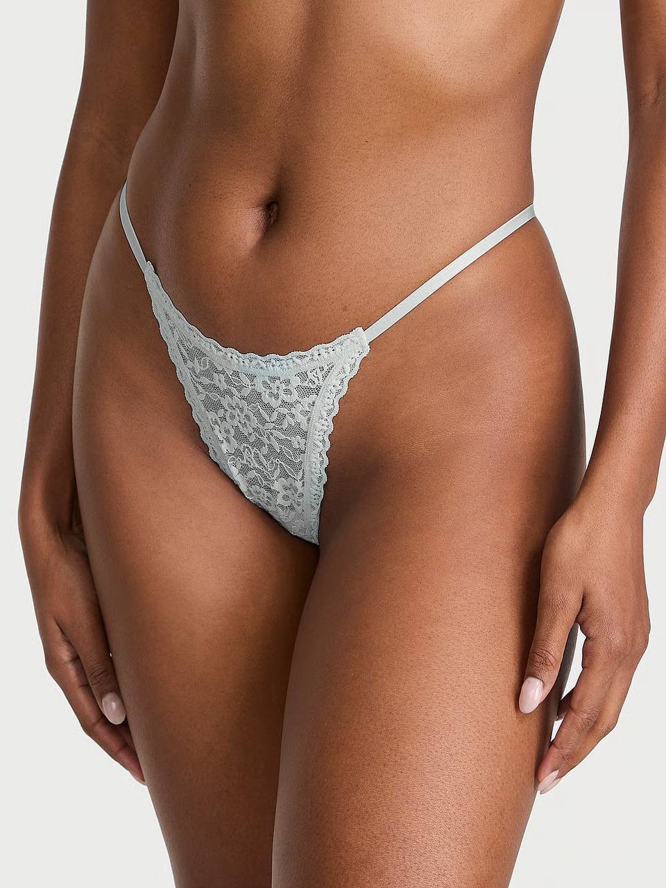 Lace Strappy-Back String Thong Panty Розмір XS Tradewinds Blue 26M1
