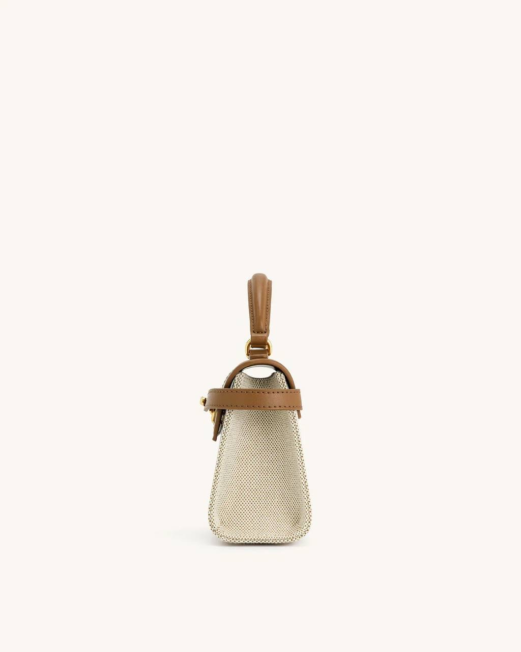 Elise Top Handle Bag Brown Canvas JW PEI