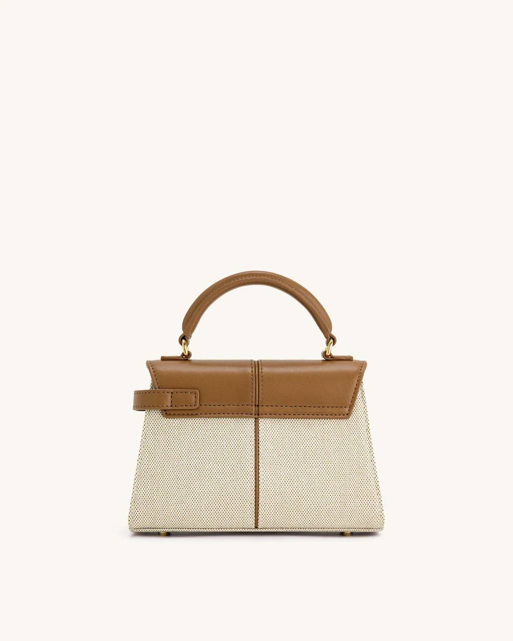 Elise Top Handle Bag Brown Canvas JW PEI