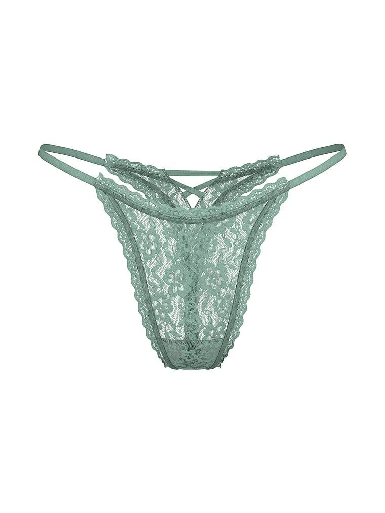 Lace Strappy-Back String Thong Panty Розмір XS Seasalt Green (46K1)