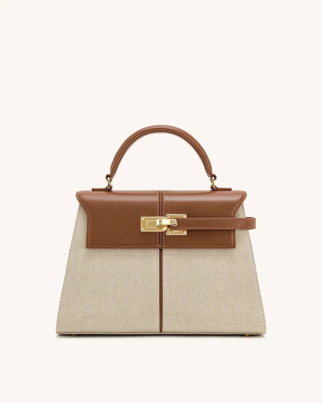 Elise Large Top Handle Bag Brown Canvas JW PEI 