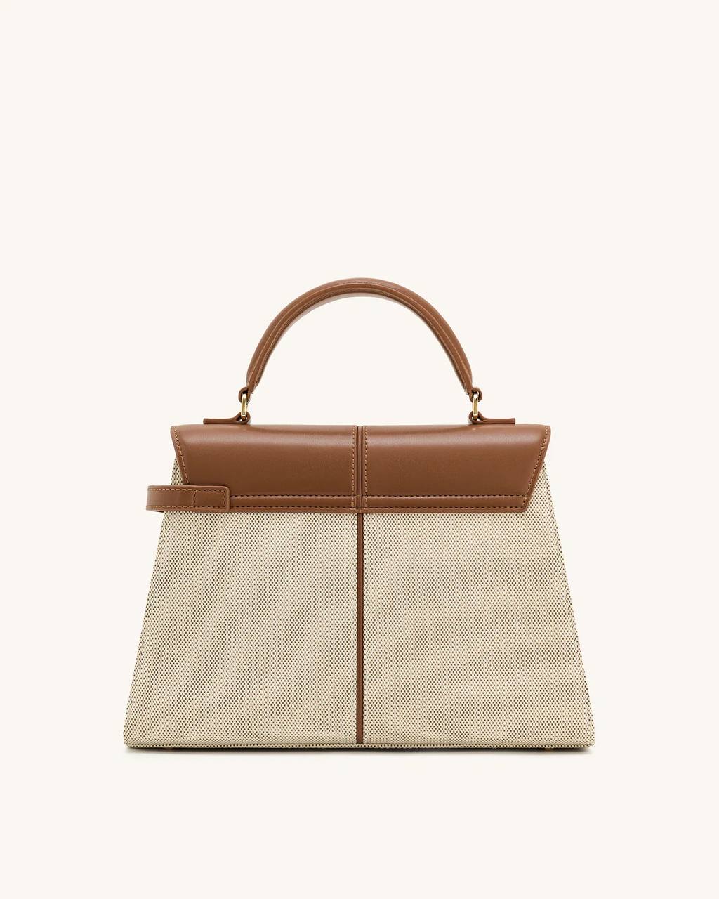Elise Large Top Handle Bag Brown Canvas JW PEI