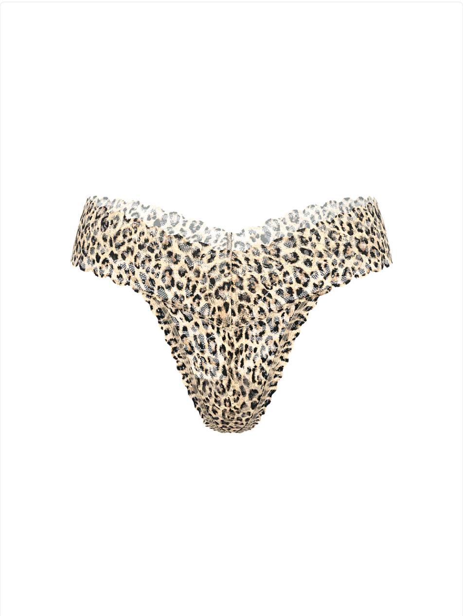 Кружевні трусики стрінги розмір М Natural Leopard 7BHK