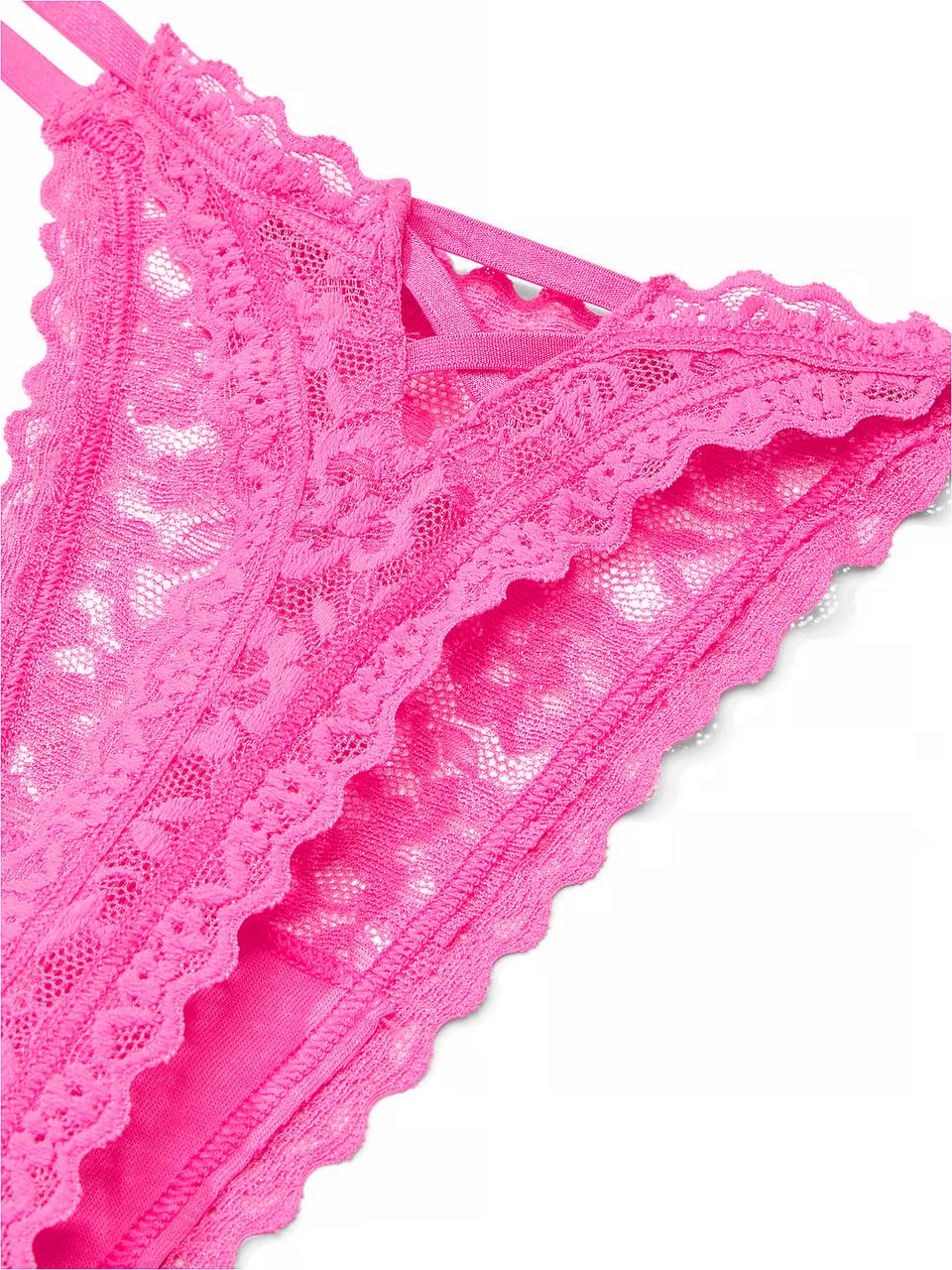 Lace Strappy-Back String Thong Panty Розмір L Ultra Pink 00T2