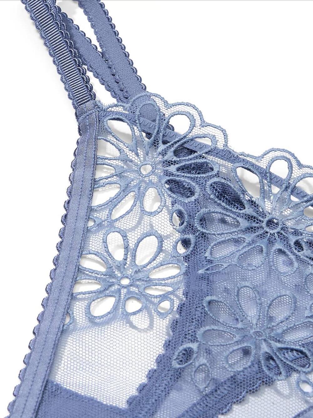Lace Strappy-Back String Thong Panty Розмір XS Periwinkle Blue 21M6