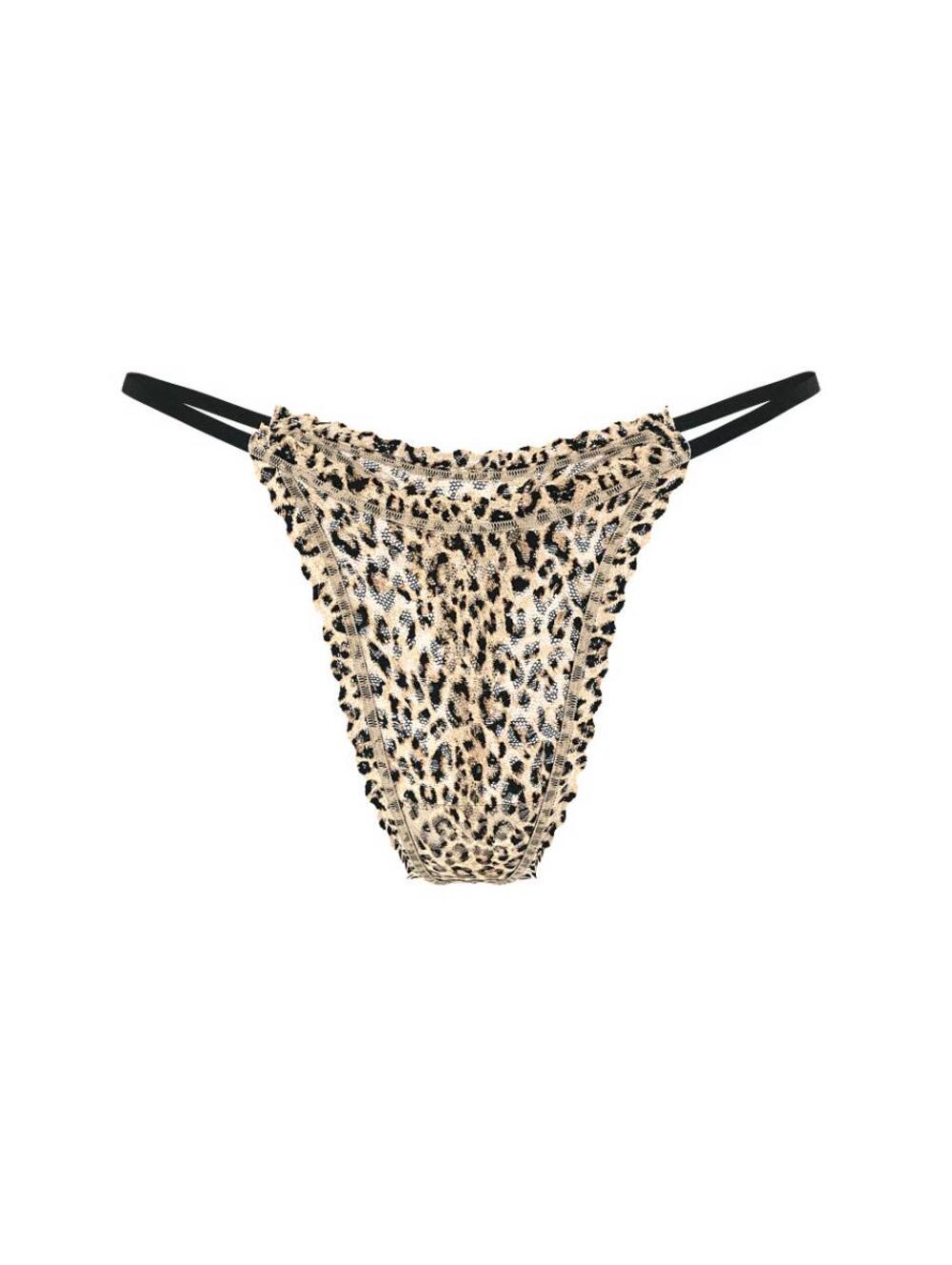 Lace Strappy-Back String Thong Panty Розмір S Natural Leopard 7BHK