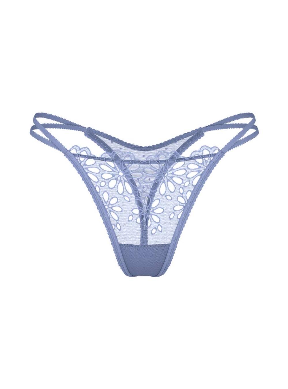 Lace Strappy-Back String Thong Panty Розмір S Periwinkle Blue 21M6