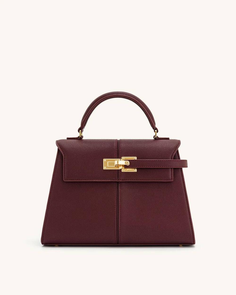 Elise Large Top Handle Bag - Claret 