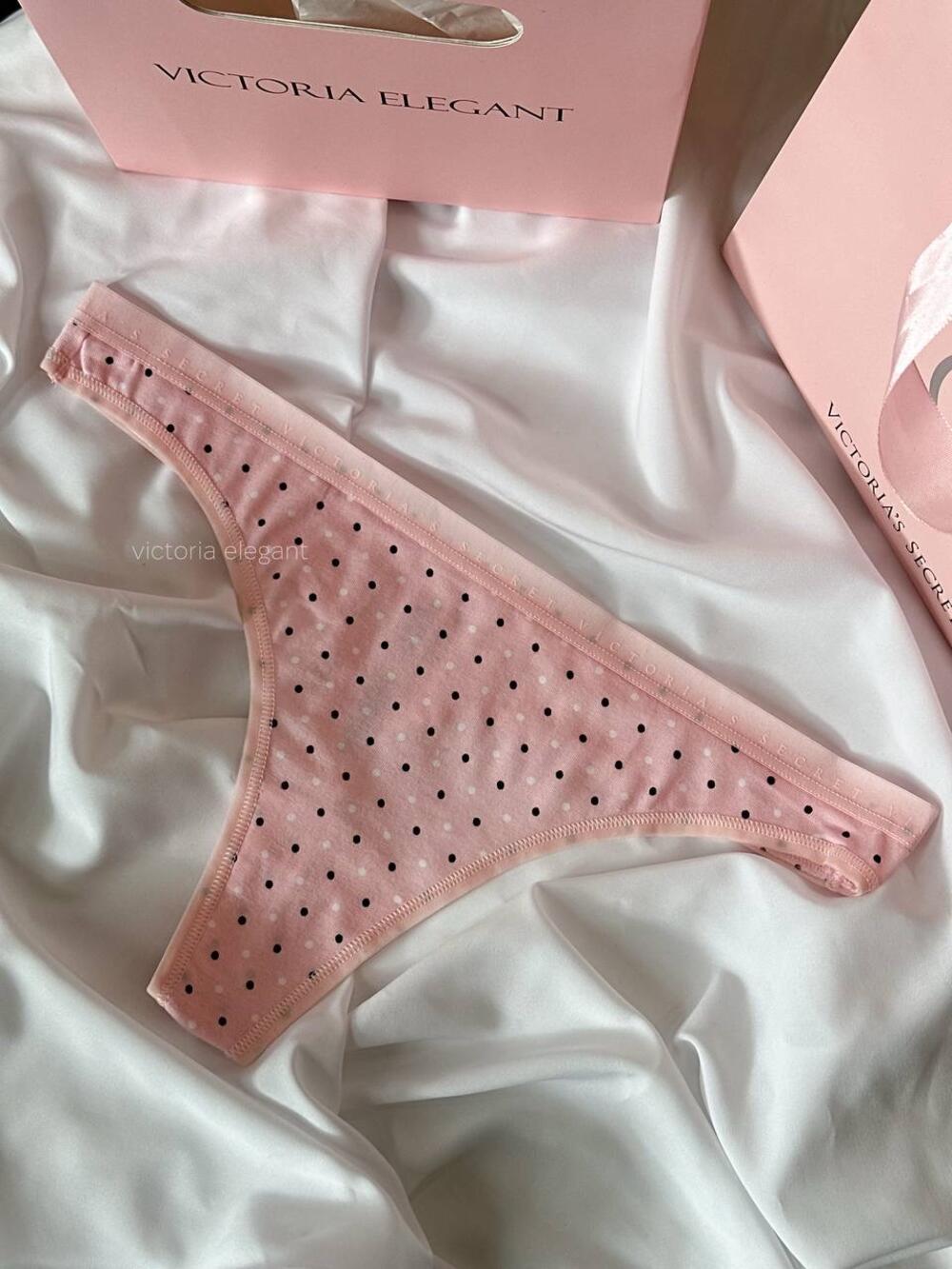 Stretch Cotton стрінги Розмір M Pink Logo Dots 6A2Q