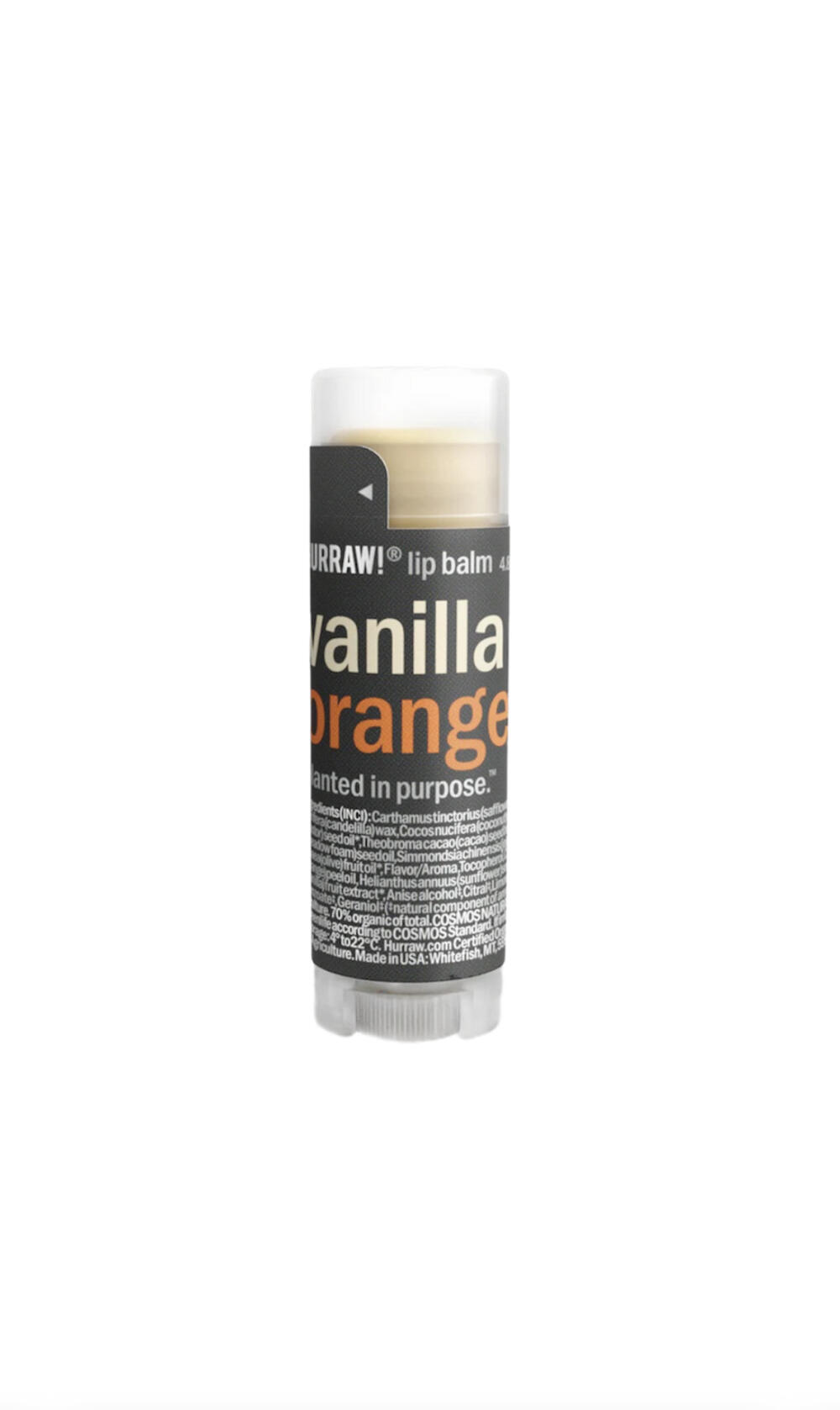 Бальзам для губ Hurraw! Vanilla & Orange 